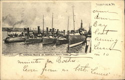 Torpedo Boats at Norfolk Navy Yard Postcard