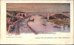 Along the Picturesque New York Speedway Postcard