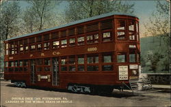 Double Deck Car - Schenley & Highland Park Pittsburgh, PA Trains, Railroad Postcard Postcard Postcard