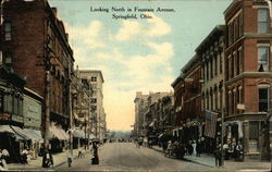 Looking North in Fountain Avenue Postcard