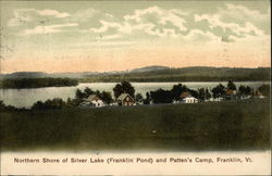 Northern Shore of Silver Lake (Franklin Pond) and Patten's Camp Vermont Postcard Postcard Postcard