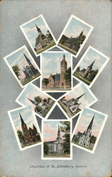 Town Churches St. Johnsbury, VT Postcard Postcard Postcard