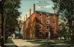 Main Hall at Bowdoin College Postcard