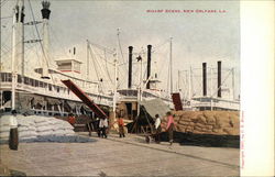 Wharf Scene Postcard