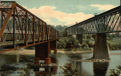 B. & M. and Street Ry. Bridges at Cheapside Greenfield, MA Postcard Postcard Postcard