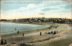 Revere Beach showing Condits Dance Hall and Beachmont Massachusetts Postcard Postcard Postcard