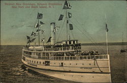 Steamer New Shoreham, between Providence, New York, and Block Island, R. I. Steamers Postcard Postcard Postcard