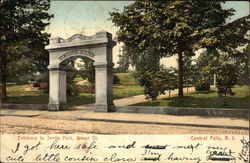 Entrance to Jenks Park on Broad Street Postcard