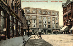 Park Street showing Bronson Building Attleboro, MA Postcard Postcard Postcard