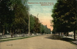 Highland Ave., North from Armory Middletown, NY Postcard Postcard Postcard