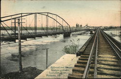 Railroad and Wagon Bridges over Tuolumne River Modesto, CA Postcard Postcard Postcard