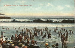 A Bathing Scene Long Beach, CA Postcard Postcard Postcard