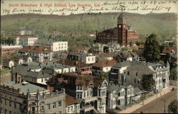 North Broadway & High School Postcard