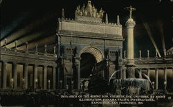 Arch of the Rising Sun, Court of the Universe By Night Illumination Postcard