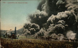 California Oil Wells on Fire Postcard Postcard Postcard