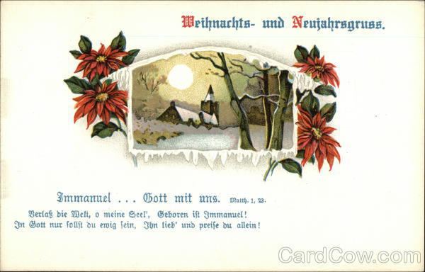 Weihnachts- und Neujahrsgruss New Year's Postcard