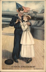 A Naval Engagement Postcard Postcard Postcard