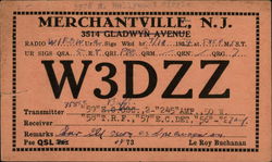 W3DZZ - Merchantville, N. J. Postcard