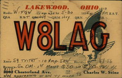 W8LAG - Lakewood, Ohio, Charles W. Stine QSL & Ham Radio Postcard Postcard