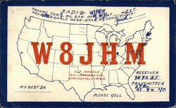 W8JHM - Springfield, OH QSL & Ham Radio Postcard Postcard