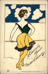 Shapely Woman From Behind, Short Skirt Postcard