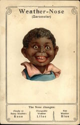 Black Boy with Barometer Nose Postcard