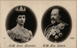 Portrait of H.M Queen Alexandra and H.M. King Edward Royalty Postcard Postcard Postcard