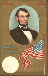 Abraham Lincoln with a USA Flag Presidents Postcard Postcard Postcard