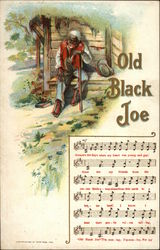 Old Black Joe Music and Lyrics Black Americana Postcard Postcard Postcard