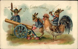 An Easter Greeting - Military Bunnies Postcard