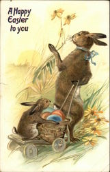 A Happy Easter to you With Bunnies Postcard Postcard Postcard