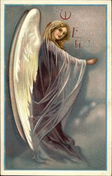 Angel in Clouds With Angels Postcard Postcard Postcard