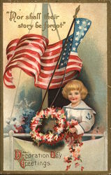 "Nor shall their story be forgot" - Decoration Day Greetings Memorial Day Postcard Postcard Postcard