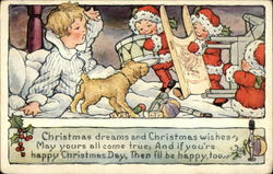 Christmas Dreams and Christmas Wishes Children Postcard Postcard Postcard