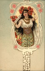 Lady in Mirror Postcard