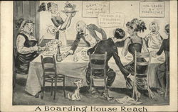 A Boarding House Reach at the Dinner Table Postcard