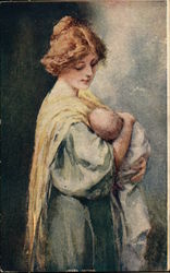 Woman Holding Infant Postcard