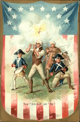 The Spirit of '76 - American Flag, Fife & Drum, Soldiers Postcard