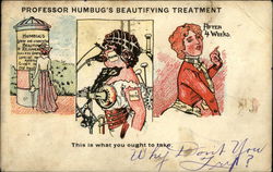 Professor Humbig's Beautifying Treatment Comic, Funny Postcard Postcard Postcard