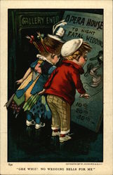 Children Looking at an Opera House Poster Postcard