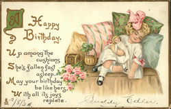 A Happy Birthday - With All Its Joys Replete Postcard Postcard Postcard