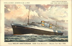 TSS Nieuw Amsterdam Ship Boats, Ships Postcard Postcard Postcard