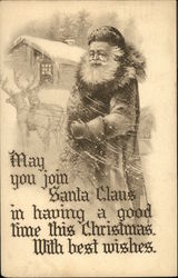 May You Join Santa Claus in having a Good Time this Christmas Postcard Postcard Postcard