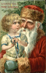 Santa with Child Santa Claus Postcard Postcard Postcard