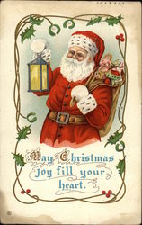 May Christmas Joy Fill Your Heart Santa Claus Postcard Postcard Postcard