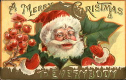 A Merry Christmas to Everybody Santa Claus Postcard Postcard Postcard