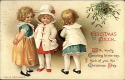 Christmas Cheer - With kindly Greeting let me say, I think of you this Christmas Day Postcard