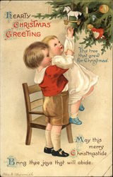 Hearty Christmas Greeting - The Tree That Grew For Christmas Children Postcard Postcard Postcard