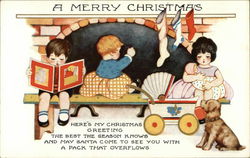 A Merry Christmas - Here's My Christmas Greeting Children Postcard Postcard Postcard