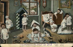 Babies in Bedroom Postcard